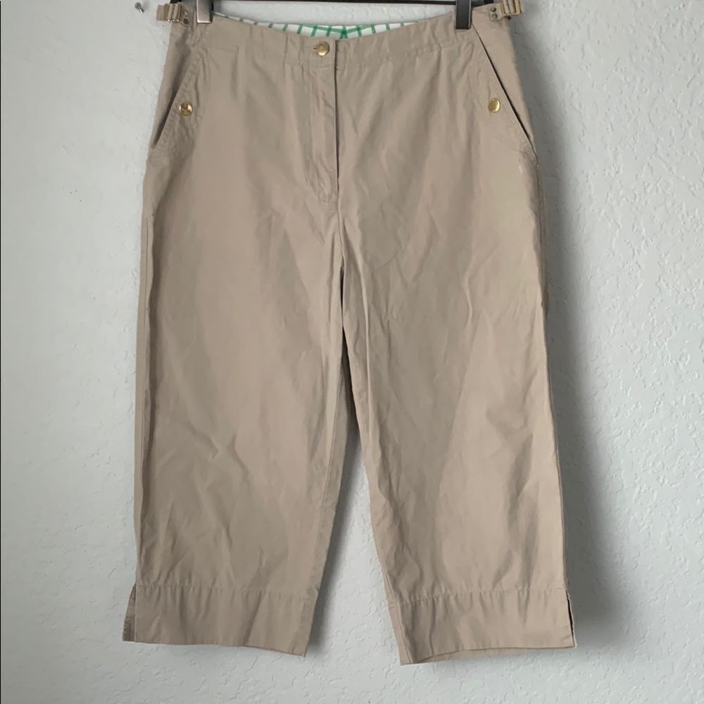 Ralph Lauren Baggy Shorts Long Length Tan Adjustable Waist Size 8P